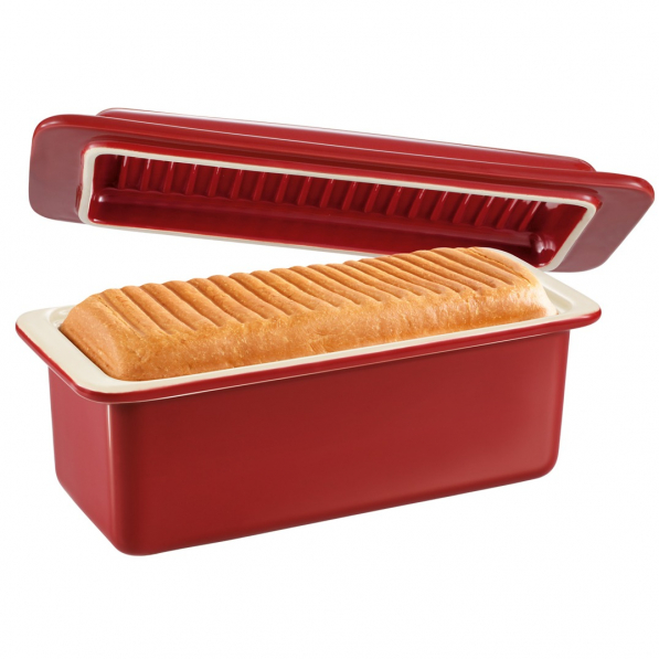 TESCOMA Delicia 34,5 x 13 cm czerwona - forma do pieczenia chleba tostowego ceramiczna
