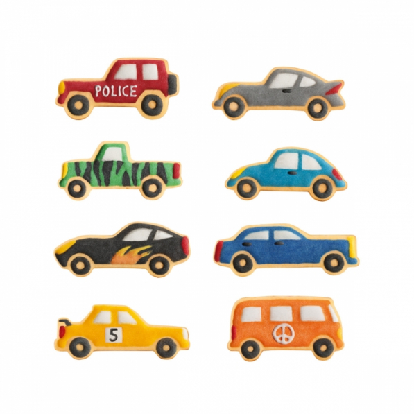 TESCOMA Delicia Kids Cars 8 szt. wielokolorowe - foremki / wykrawacze do ciastek plastikowe