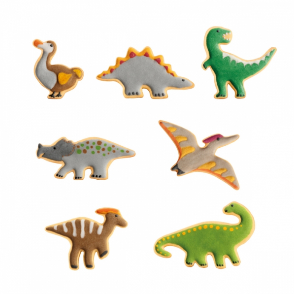 TESCOMA Delicia Kids Dinosaurs 7 szt. wielokolorowe - foremki / wykrawacze do ciastek plastikowe