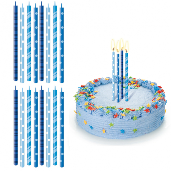 TESCOMA Delicia Kids Kropki 12 szt. niebieskie - świeczki urodzinowe na tort dla dzieci