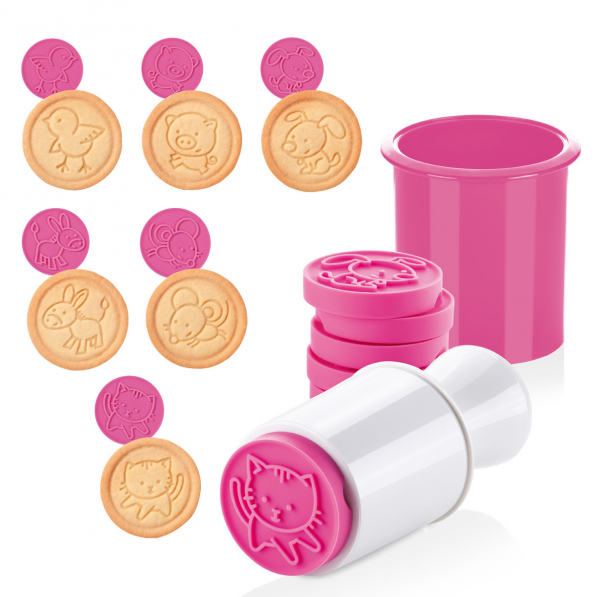 TESCOMA Delicia Pink - stempel / foremka do ciastek z tłoczkiem silikonowa