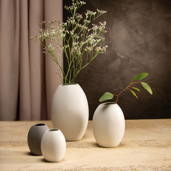 TESCOMA Fancy Home Stones 11 cm szary - wazon na kwiaty ceramiczny