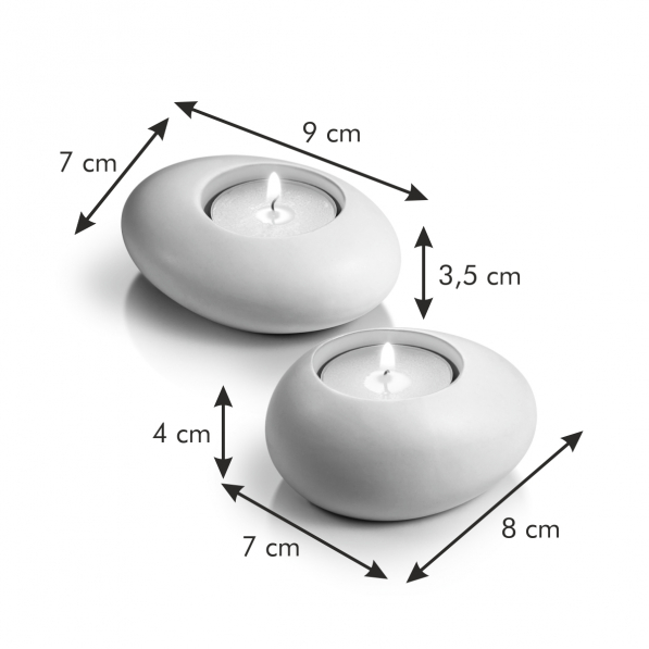 TESCOMA Fancy Home Stones 2 szt. 8 cm białe - świeczniki ceramiczne 