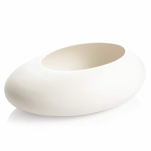 TESCOMA Fancy Home Stones Oval 9,5 cm biała - doniczka / osłonka na kwiaty ceramiczna