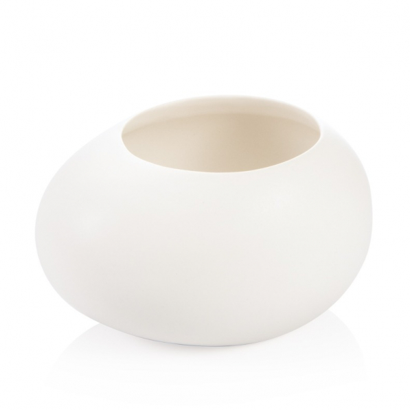 TESCOMA Fancy Home Stones Round 6,5 cm biała - doniczka / osłonka na kwiaty ceramiczna