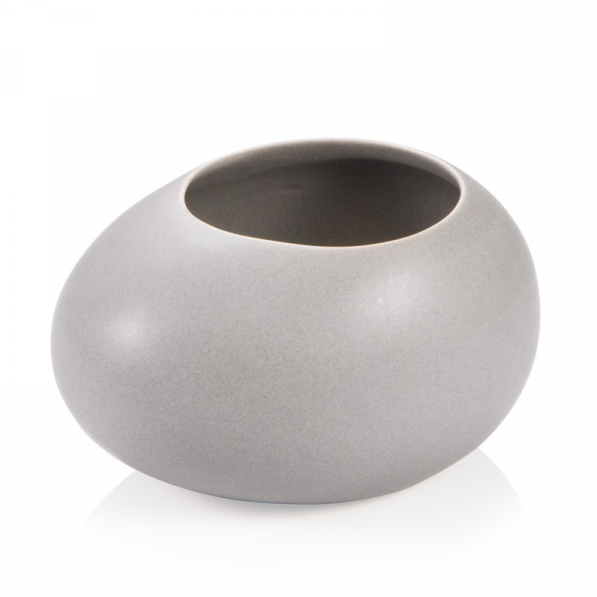 TESCOMA Fancy Home Stones Round 6,5 cm szara - doniczka / osłonka na kwiaty ceramiczna