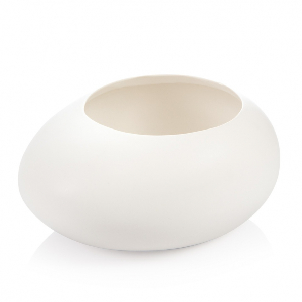 TESCOMA Fancy Home Stones Round 9,5 cm biała - doniczka / osłonka na kwiaty ceramiczna