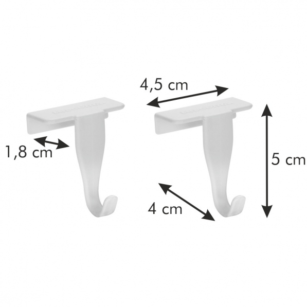 TESCOMA Flexi Space 2 szt. białe - wieszaki / haczyki na drzwi plastikowe