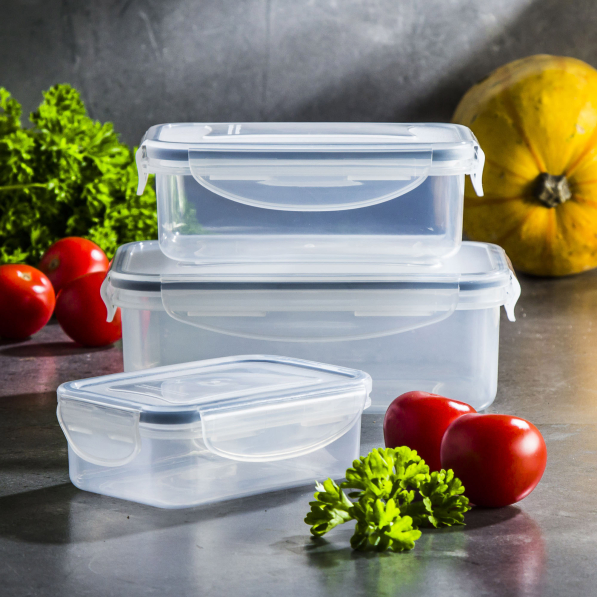 TESCOMA Freshbox II 3 szt. - zestaw pojemników na żywność hermetycznych plastikowych