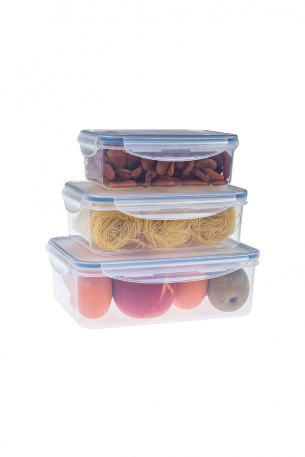 TESCOMA Freshbox prostokątne 3 szt. - pojemniki na żywność hermetyczne plastikowe