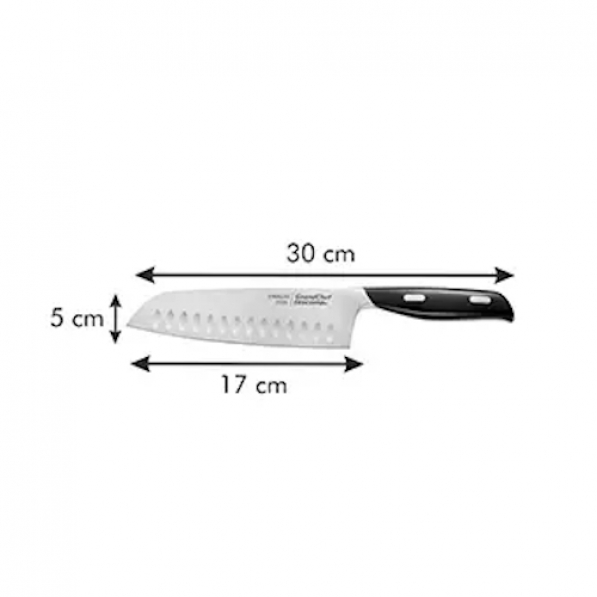 TESCOMA Grand Chef 17 cm czarny - nóż Santoku ze stali nierdzewnej
