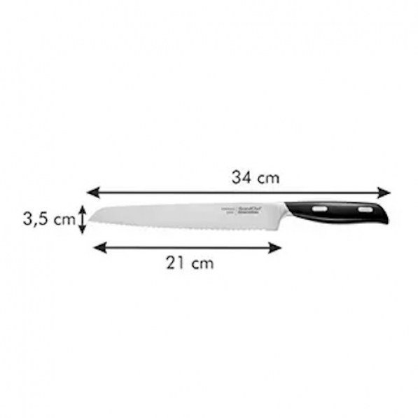 TESCOMA Grand Chef 21 cm czarny - nóż do krojenia chleba i pieczywa ze stali nierdzewnej