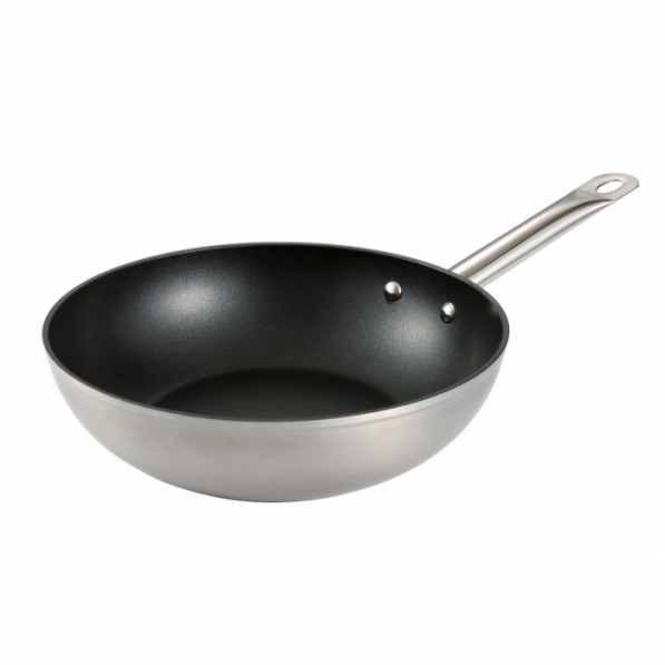 TESCOMA GrandCHEF 28 cm srebrna - patelnia / wok nieprzywierający 