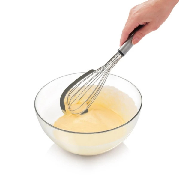 TESCOMA GrandCHEF 33,5 cm - trzepaczka / rózga kuchenna do jajek stalowa ze szpatułką