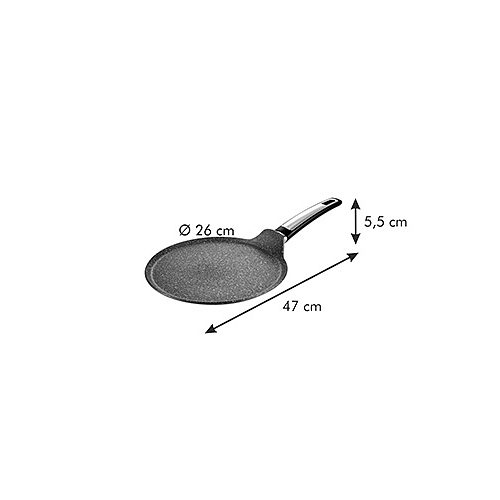 TESCOMA i-Premium Stone 26 cm szara - patelnia do naleśników aluminiowa nieprzywierająca