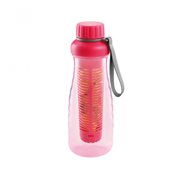 TESCOMA MyDrink 0,7 l różowa - butelka na wodę i napoje plastikowa z wkładem na owoce i lód