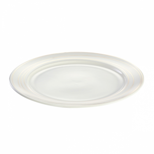 TESCOMA Opus Gold 27 cm biały - talerz obiadowy płytki porcelanowy
