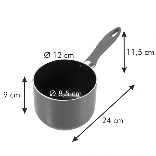 TESCOMA Presto Mini 0,9 l czerwony - rondel aluminiowy