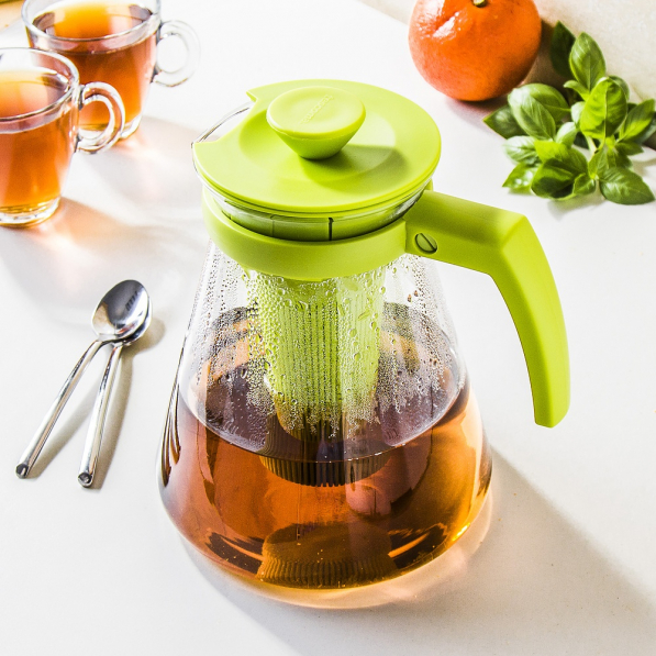 TESCOMA Teo Tone 1,25 l zielony - dzbanek do herbaty szklany z zaparzaczem
