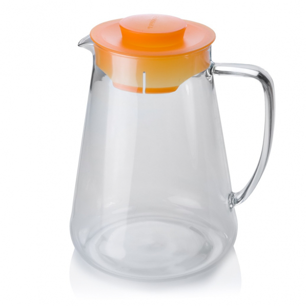 TESCOMA Teo 2,5 l pomarańczowy - dzbanek do wody i napojów szklany z pokrywką