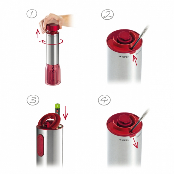 Tescoma Uno Vino czerwony - korkociąg / otwieracz do wina elektryczny ze stali nierdzewnej