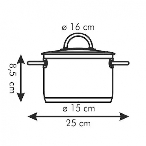 TESCOMA Vision niski 1,5 l - garnek ze stali nierdzewnej z pokrywką