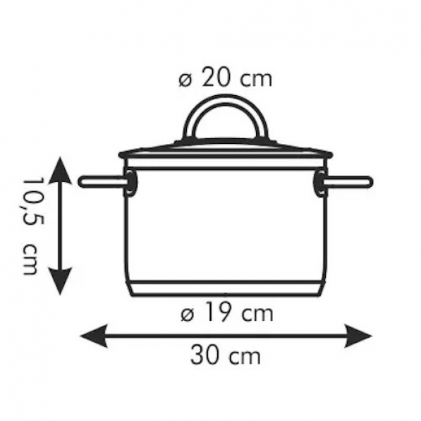 TESCOMA Vision niski 3 l - garnek ze stali nierdzewnej z pokrywką