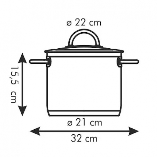 TESCOMA Vision wysoki 5,5 l - garnek ze stali nierdzewnej z pokrywką