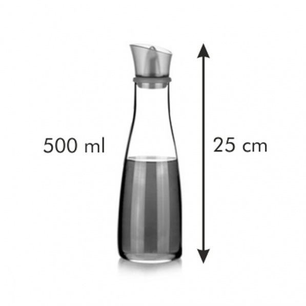 TESCOMA Vitamino 0,5 l różowa - butelka na oliwę i ocet szklana z dozownikiem