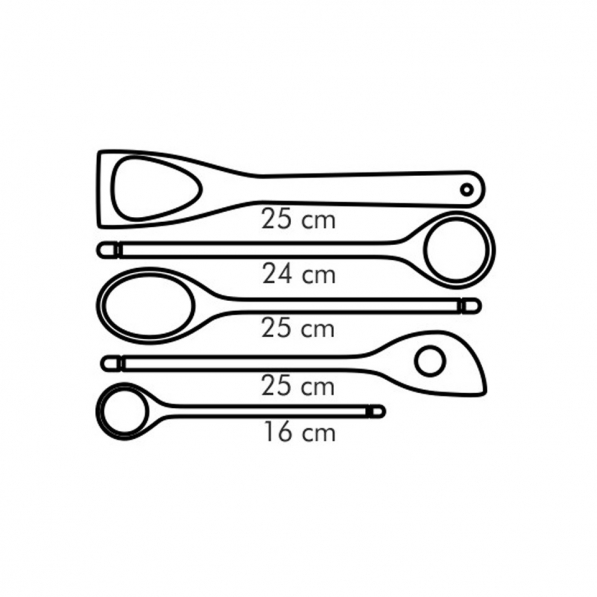 TESCOMA Woody beżowe 5 szt. - przybory kuchenne drewniane