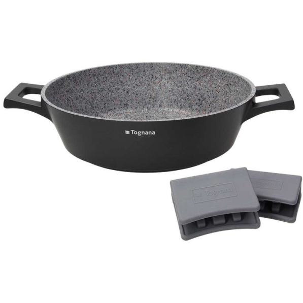 TOGNANA Ambiziosa 32 cm - patelnia granitowa nieprzywierająca z nakładkami na uchwyty