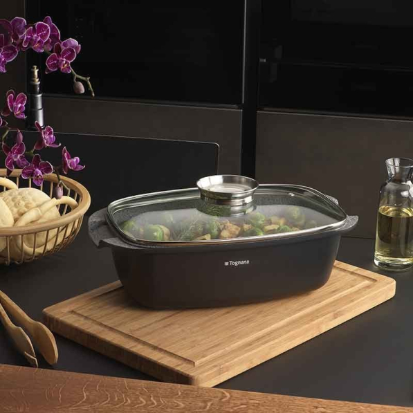 TOGNANA Ambiziosa 5,5 l - brytfanna aluminiowa z pokrywką i nakładkami na uchwyty