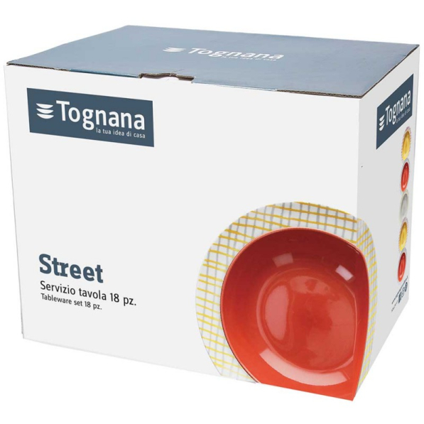 TOGNANA Agua 18 el. - komplet talerzy kamionkowych na 6 osób