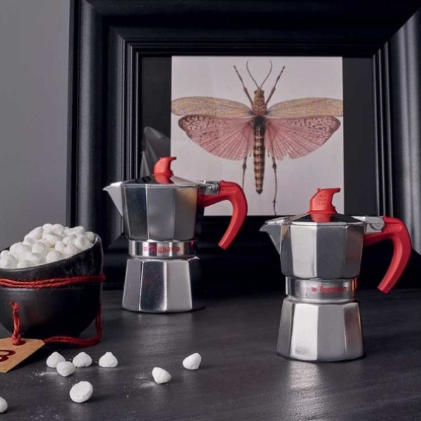 TOGNANA Coffee Time - na 1 filiżankę espresso i na 3 filiżanki espresso (1/3 tz) - komplet kawiarek aluminiowych ciśnieniowych