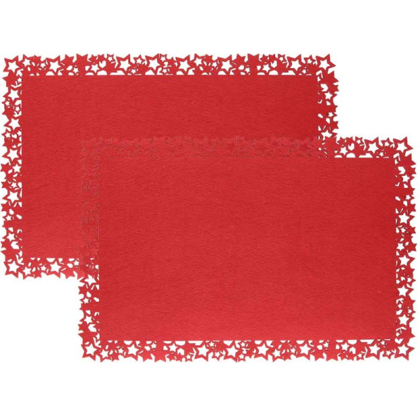 TOGNANA Feltro Rosso 45 x 30 cm - maty stołowe / podkładki na stół filcowe