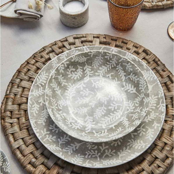 TOGNANA Foliage 18 el. - komplet talerzy porcelanowych na 6 osób