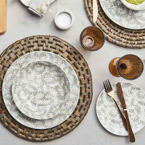 TOGNANA Foliage 18 el. - komplet talerzy porcelanowych na 6 osób