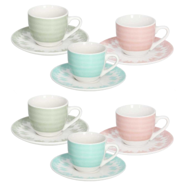 TOGNANA Gipsy Soft 80 ml 6 szt. - filiżanki do espresso porcelanowe ze spodkami