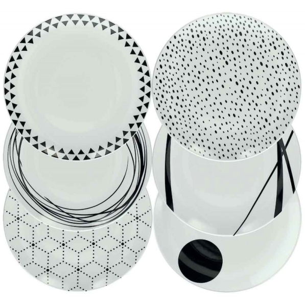 TOGNANA Graphic 18 el. - komplet talerzy porcelanowych na 6 osób