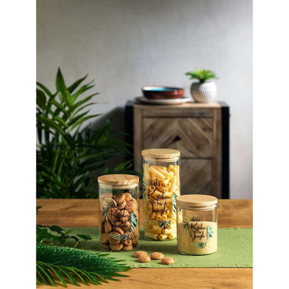 TOGNANA Jungle 1,38 l - słoik / pojemnik na produkty sypkie szklany z pokrywką