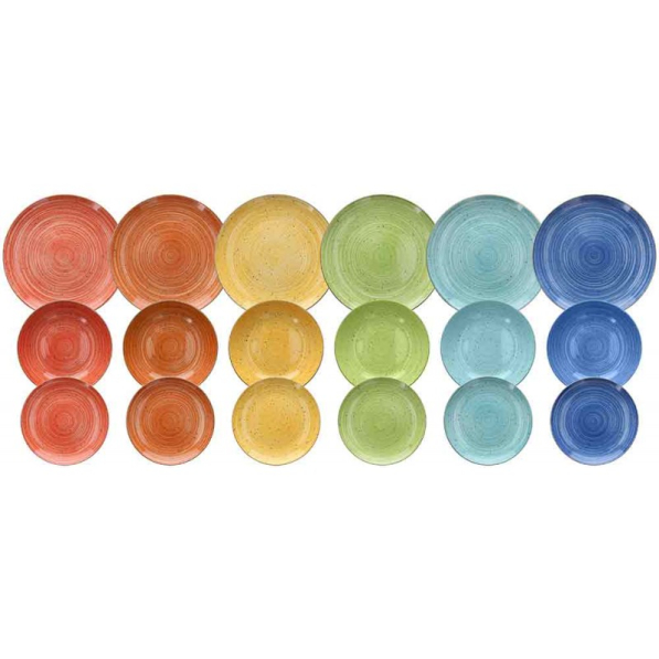 TOGNANA Kaleido 18 el. - komplet talerzy porcelanowych na 6 osób