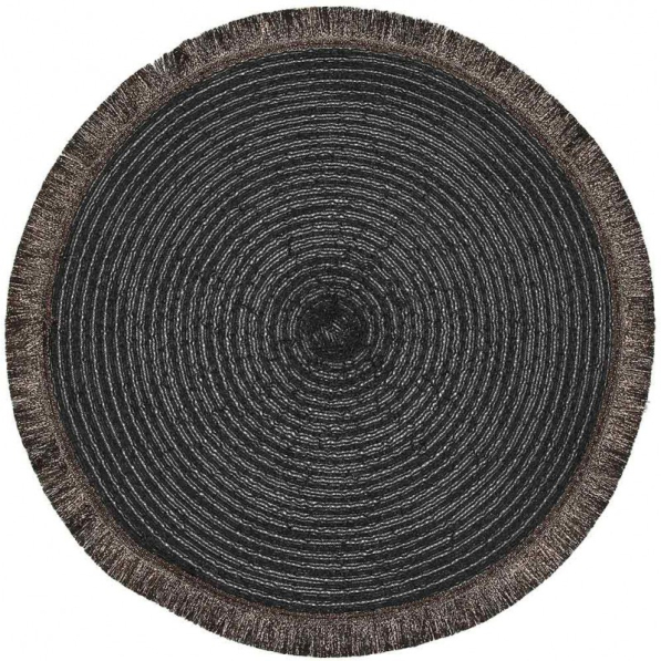 TOGNANA Lurex Nero 38 cm - mata stołowa / podkładka na stół poliestrowa