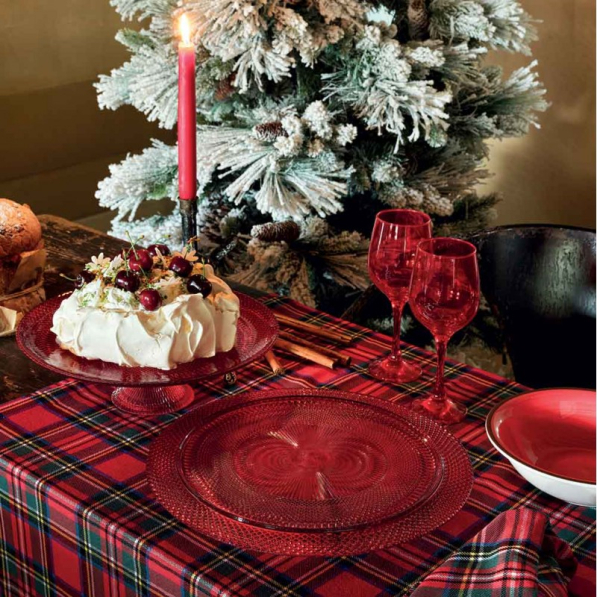 TOGNANA Passion Natale 28 cm - patera stała na ciasto szklana