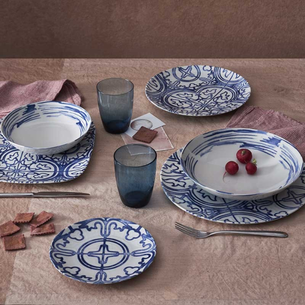 TOGNANA Sea Side Maiolica Blu 31 cm - talerz obiadowy płytki porcelanowy