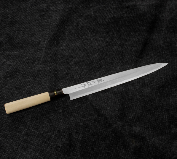 TOJIRO Aogami Slanted 27 cm jasnobrązowy - nóż Sashimi ze stali nierdzewnej 