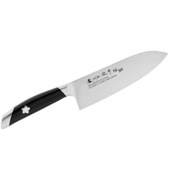 SATAKE Sakura 18 cm czarny - nóż japoński Santoku ze stali molibdenowo-wanadowej