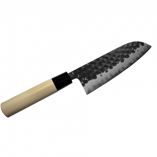TOJIRO Zen Hammered 17 cm beżowy - nóż Santoku ze stali nierdzewnej
