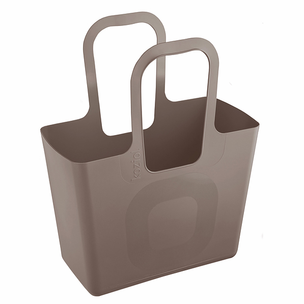KOZIOL Tasche XL brązowa - torba na zakupy plastikowa