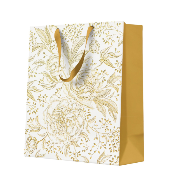 Torebka na prezenty papierowa PAW ROSE PEONIES 20 x 25 cm