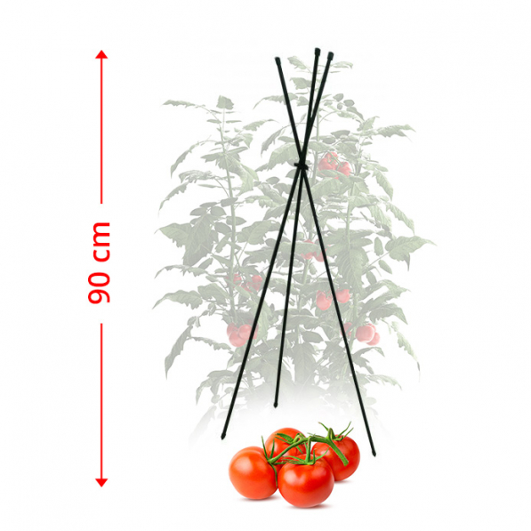Tyczka do pomidorów metalowa TRÓJKĄT ZIELONA 90 cm
